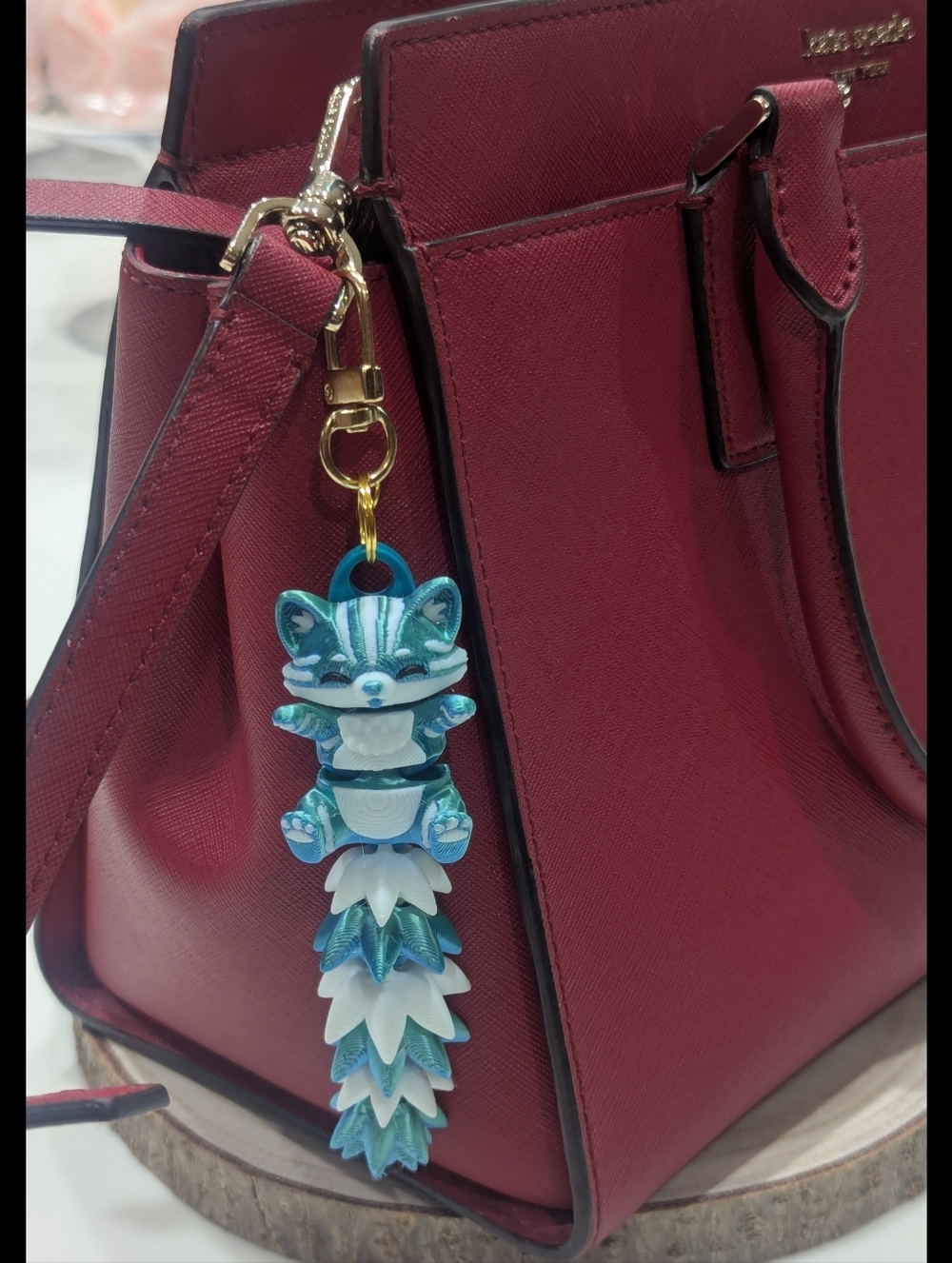 Fluffy Cat Fidget Keychain | 3D Printed Articulated Kitty Phone Backpack Charm - Picture 5 of 7